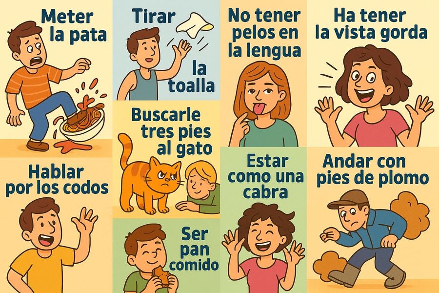 Modismos y Locuciones - Tarjeta Ilustrada